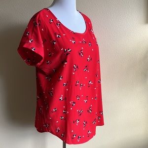Pleione no-wrinkle travel-wear Red top